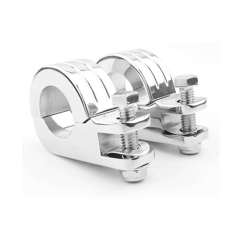 Motorcycle 38MM 1 1.5 inch Engine Crash Bar Guard Highway Foot Peg Clamps Mounts Silver