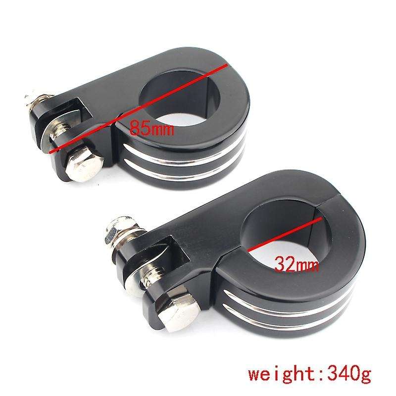 Motorcycle 32MM 1-1/4 inch 1.25 inch Engine Crash Bar Guard Highway Foot Peg Clamps Mounts Black