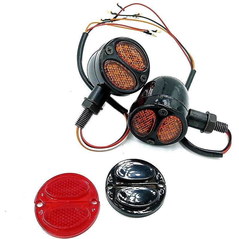 Motorcycle 3 in 1 LED Turn Signals with Brake Tail Light Blinkers Turn Indicators for Chopper Cafe