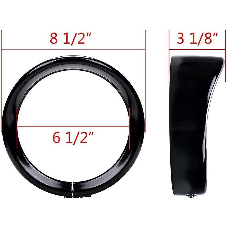 Motorcycle 4.5 Inch Auxiliary Light Visor Style Trim Ring+ 7 Inch Headlight Trim Replacement Accesso