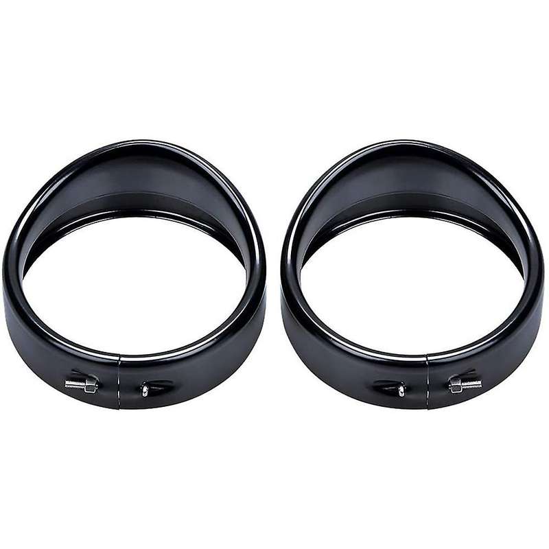 Motorcycle 4.5 Inch Auxiliary Light Visor Style Trim Ring+ 7 Inch Headlight Trim Replacement Accesso