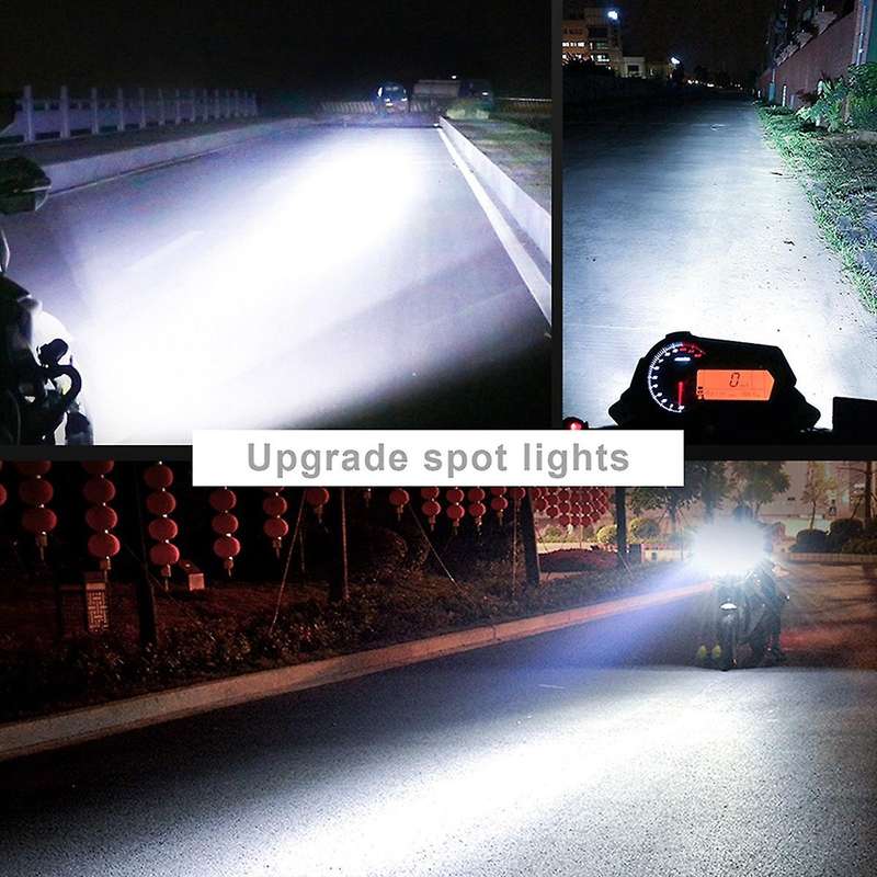 Motorcycle 4 LED Spot Light Headlight Fog Driving Lamp Lights 3 Modes 40W 4000LM 6000K 9-80V Motorcy