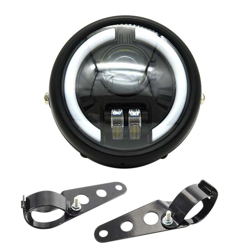 Motorcycle 5.75Inch LED HeadLight with Turn Signal Light Daytime Running Light for Retro CG125