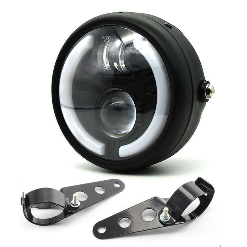 Motorcycle 5.75Inch LED HeadLight with Turn Signal Light Daytime Running Light for Retro CG125