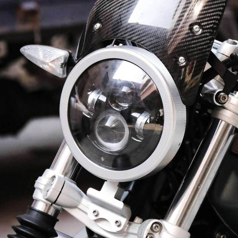 Motorcycle 7inch Burst Headlight Trim Ring Cover CNC Aluminum Speedometer Gauge Headlamp Light Ring