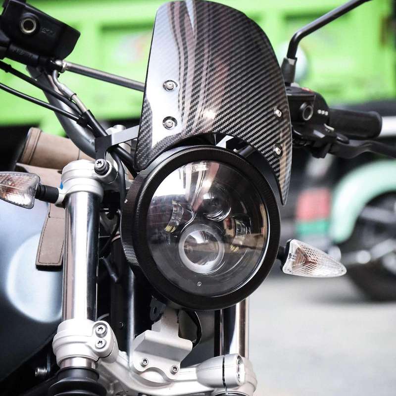 Motorcycle 7inch Burst Headlight Trim Ring Cover CNC Aluminum Speedometer Gauge Headlamp Light Ring