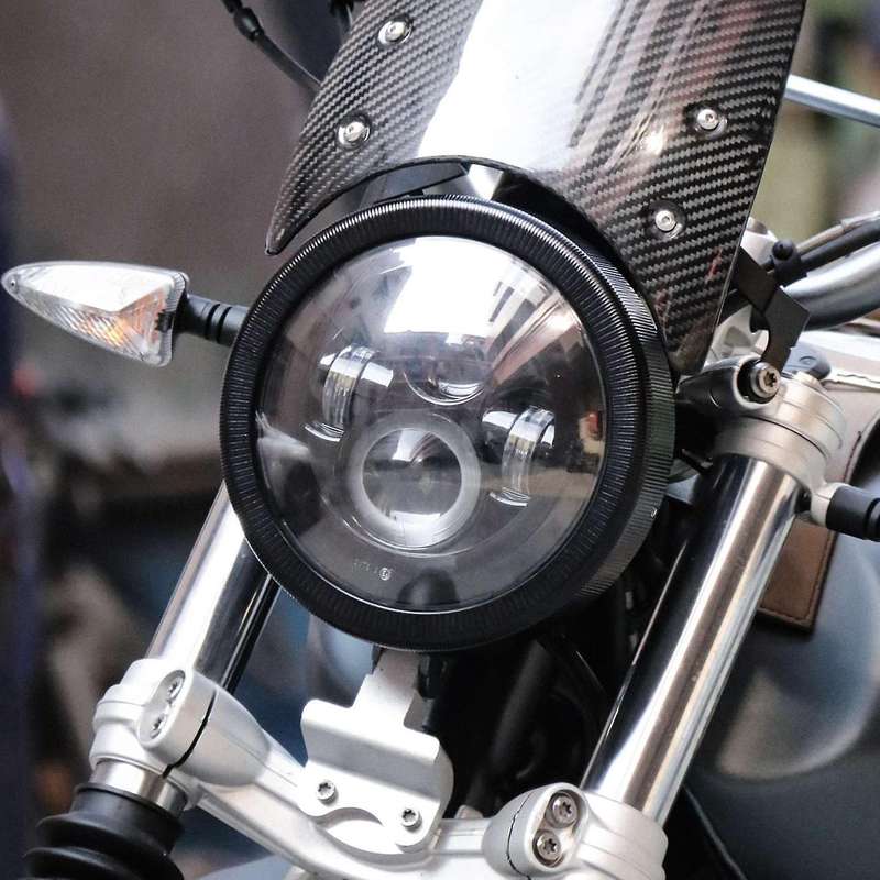 Motorcycle 7inch Burst Headlight Trim Ring Cover CNC Aluminum Speedometer Gauge Headlamp Light Ring