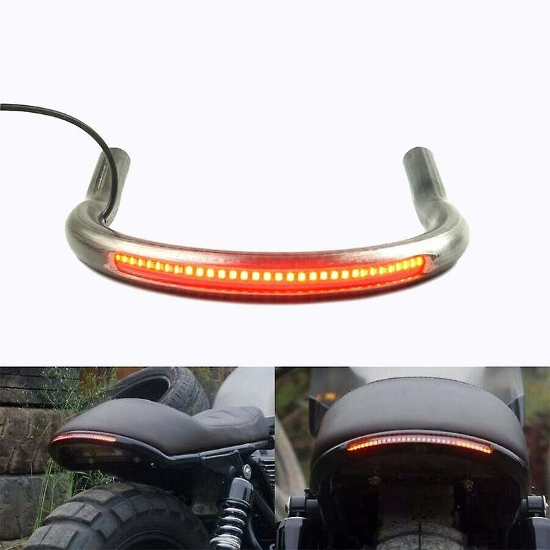 Motorcycle 7/8 Inch Cafe Rear Seat Frame Hoop Loop LED Brake Turn Tail Light Universal Modified