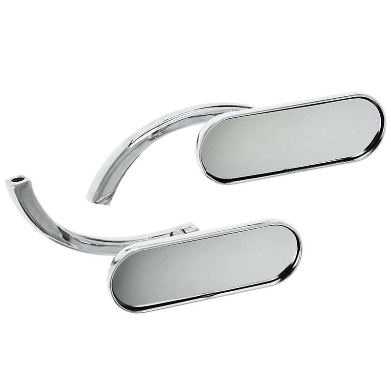 Motorcycle 8mm&10mm Mini Oval Mirrors Motorcycle Retro Rearview Mirror Silver