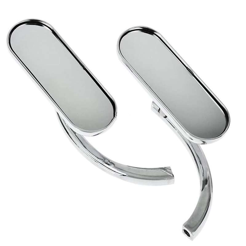 Motorcycle 8mm&10mm Mini Oval Mirrors Motorcycle Retro Rearview Mirror Silver