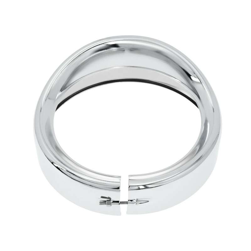 Motorcycle 7Inch Headlight Bezel Trim Ring Protect Guard Cover Cap for Touring Glide Road Silver