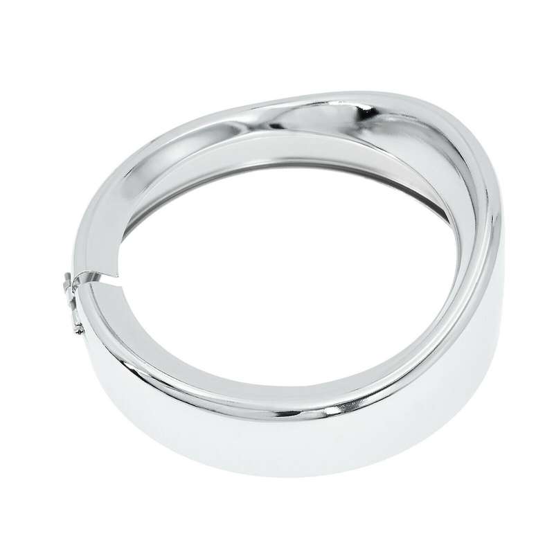 Motorcycle 7Inch Headlight Bezel Trim Ring Protect Guard Cover Cap for Touring Glide Road Silver
