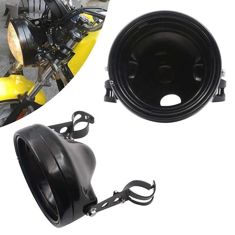 Motorcycle 7-Inch Headlight Lamp Housing Universal Modified Headlight Lamp Housing with Bracket