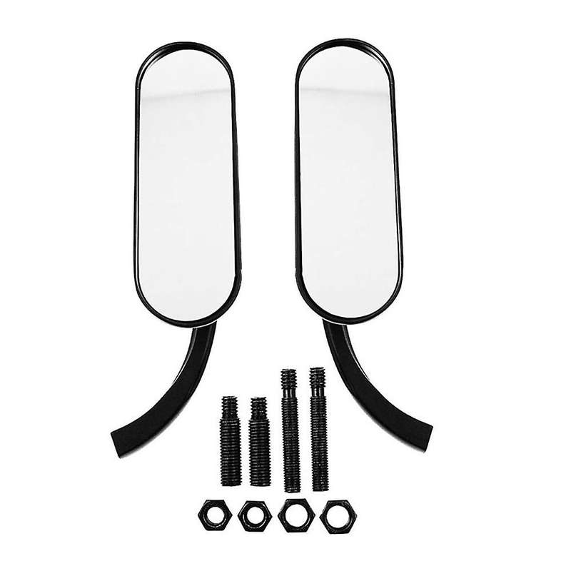 Motorcycle 8mm&10mm Mini Oval Mirrors Motorcycle Retro Rearview Mirror Black