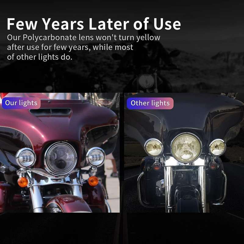 Motorcycle 7-Inch LED Headlight DOT Kit for Touring Ultra Classic Street Glide