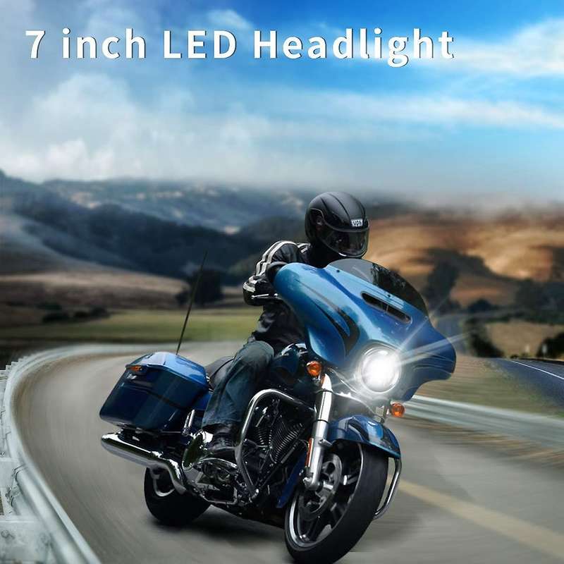 Motorcycle 7-Inch LED Headlight DOT Kit for Touring Ultra Classic Street Glide