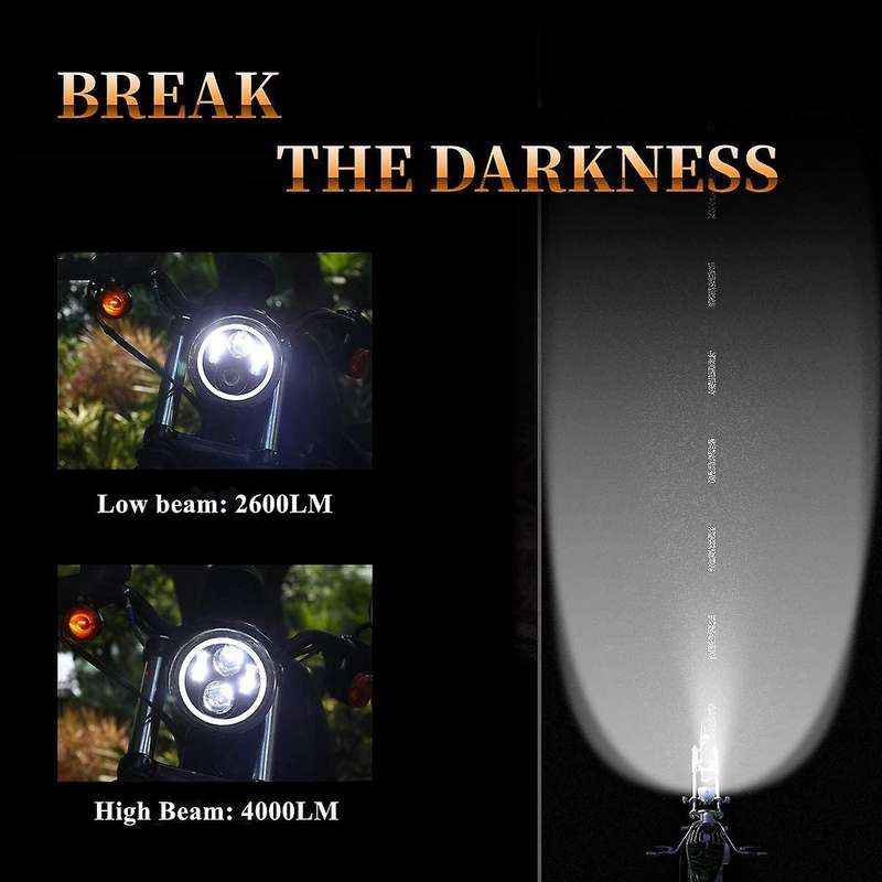 Motorcycle Accessories Headlight Fog Light Waterproof 5.75 Inch LED Headlight Bulb Light Kit Set for