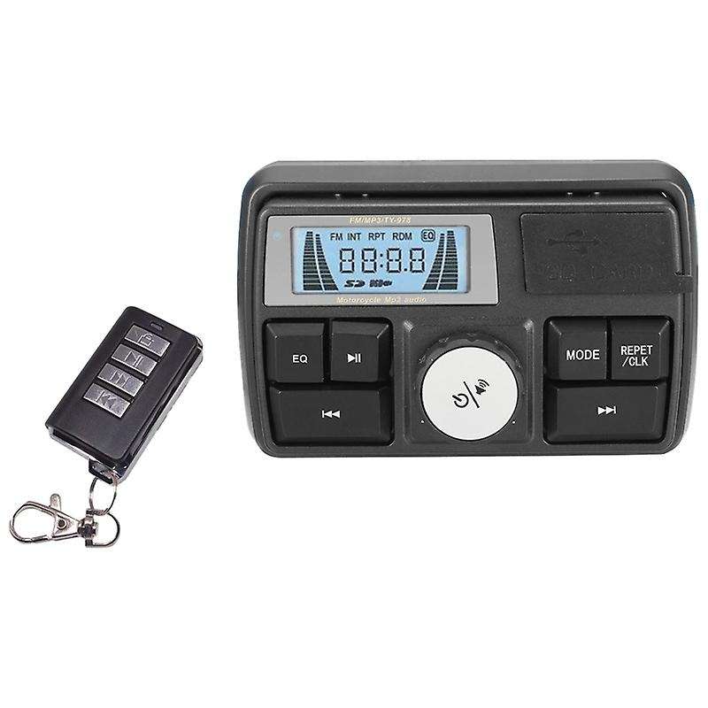 Motorcycle Audio MP3 Radio Sound System Stereo Speakers Bluetooth Waterproof FM 5 EQ Functions LCD