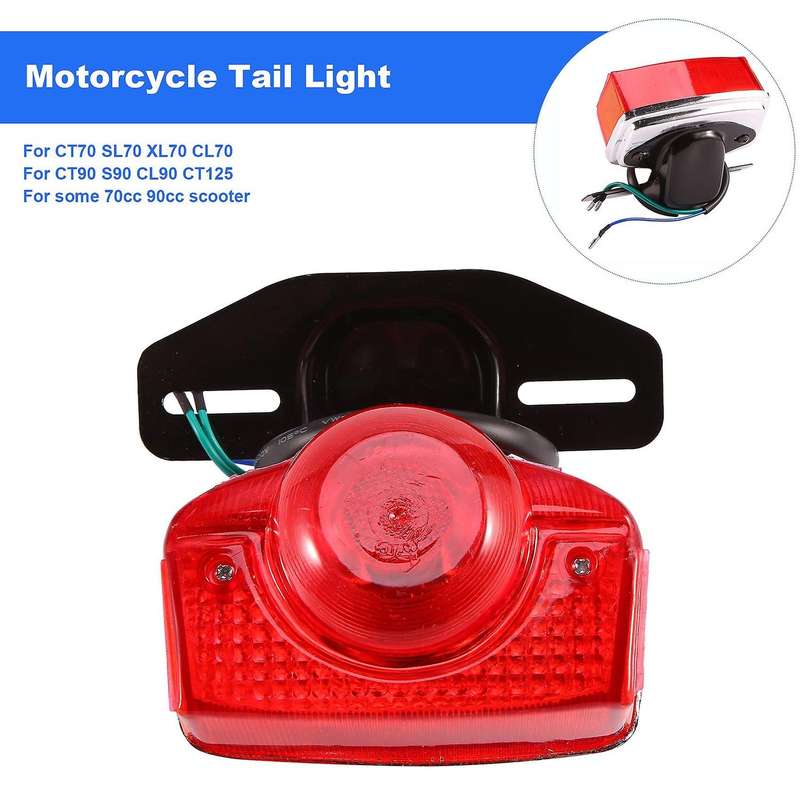 Motorcycle Brake Tail Light Tail Light Assembly with Bulb for CT70 CT90 CT125 XL70 CL70 CL90 Jialing