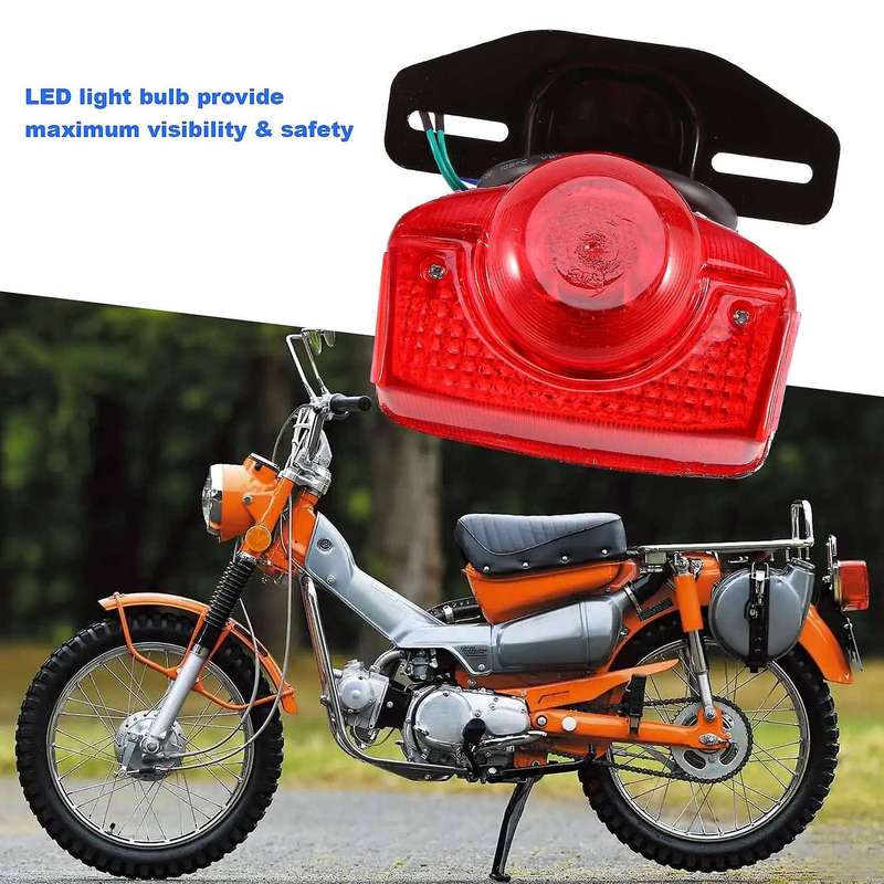 Motorcycle Brake Tail Light Tail Light Assembly with Bulb for CT70 CT90 CT125 XL70 CL70 CL90 Jialing