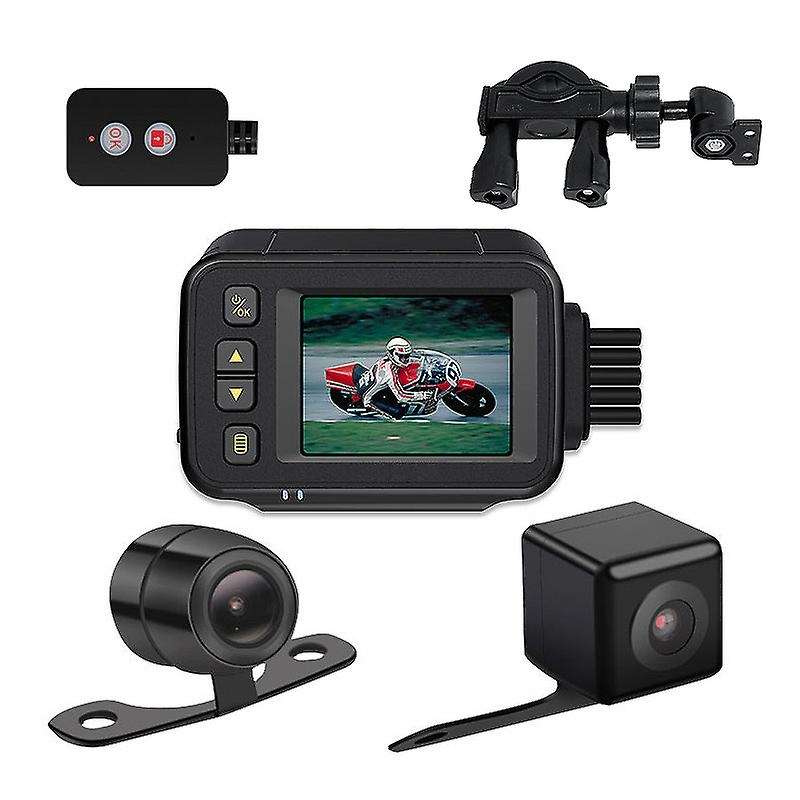 Motorcycle Camera DVR Waterproof Motorcycle Driving Recorder with IP67 Waterproof Front Rear Dual Le