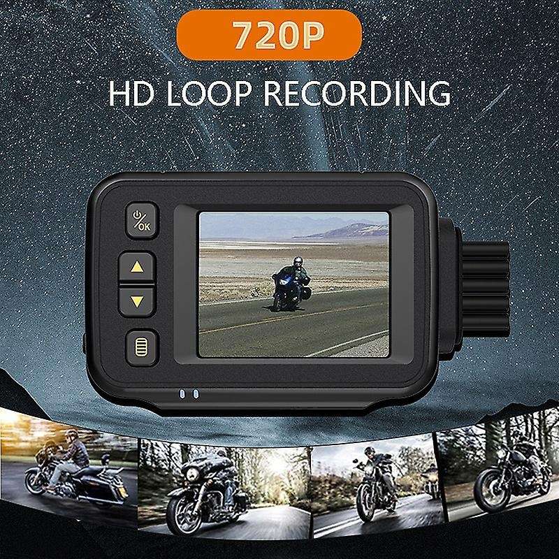 Motorcycle Camera DVR Waterproof Motorcycle Driving Recorder with IP67 Waterproof Front Rear Dual Le
