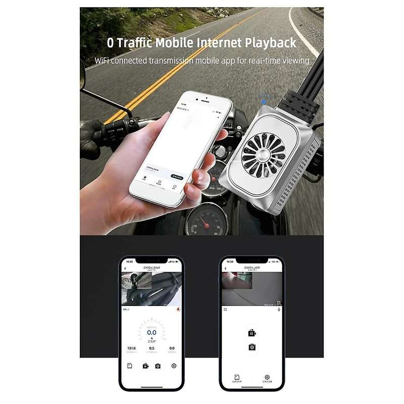 Motorcycle Camera WiFi No Screen Ultra HD 2K + 2K GPS Motocycle DVR 1440P Dual Lens Waterproof Moto