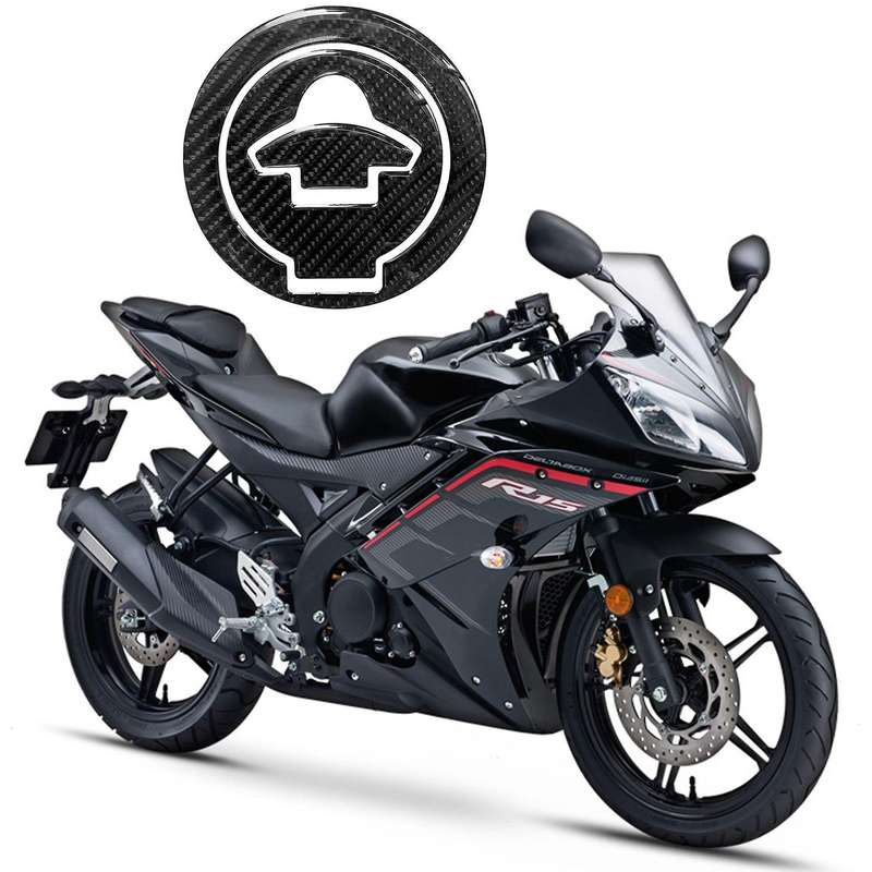 Motorcycle Carbon Fiber Fuel Tank Cover Sticker Decal for YZF-R3 R25 R15 MT-03 Gas Cap Protection St