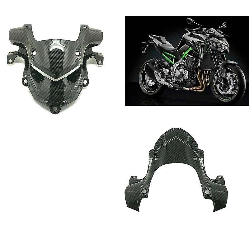 Motorcycle Carbon Fiber Front Fairing Aerodynamic Headlight Upper Top Cover Beak Nose for Z900 2017-