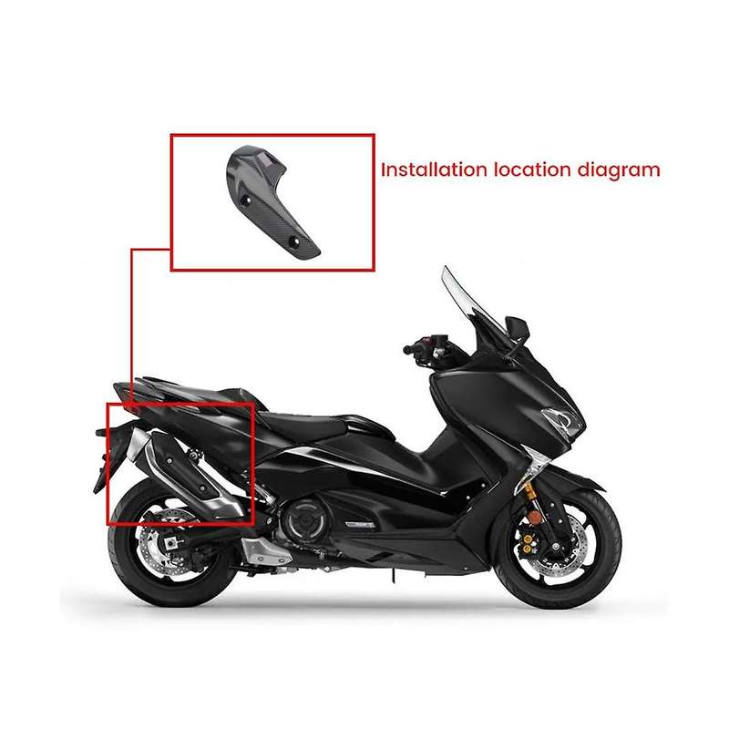 Motorcycle Carbon Fiber Modified Exhaust Pipe Cover Heat Shield for TMAX560 T-Max 530 T-Max 560