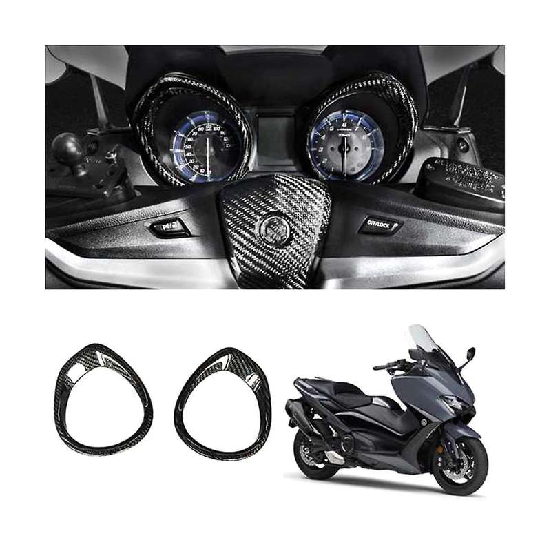Motorcycle Carbon Fiber Speedometer & Tachometer Ring Cover Trim for TMAX 530 2017 2018 2019 TMAX 56