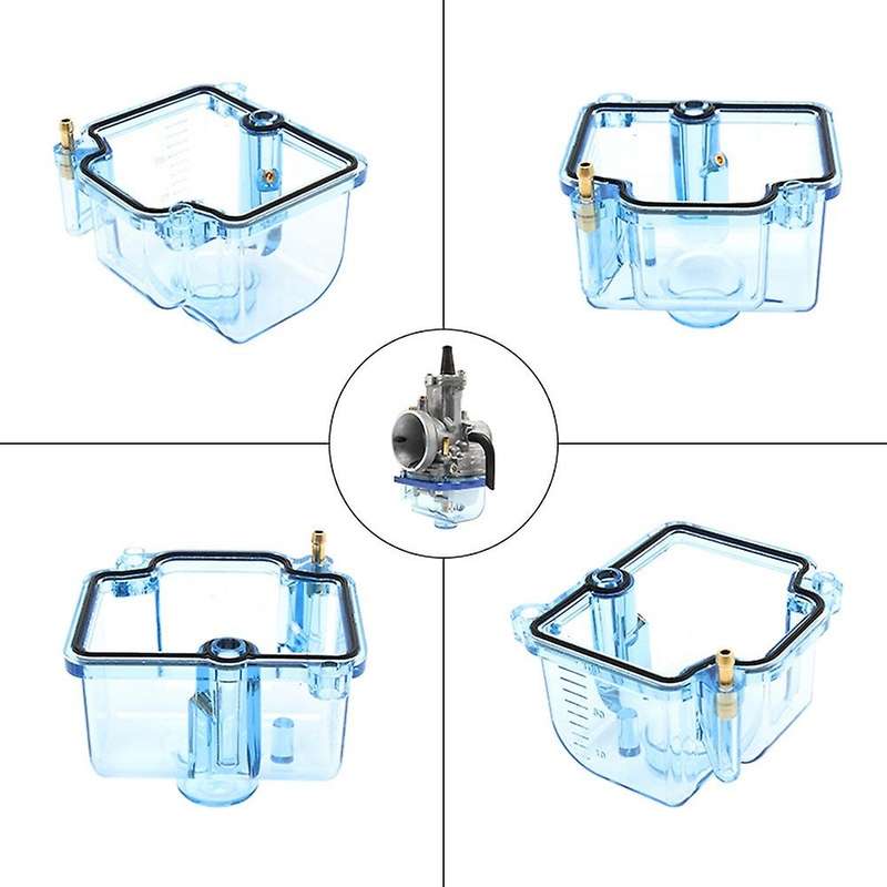 Motorcycle Carburetor Transparent Float Carburetor Oil Cup Carburetor Base Cover for PWK 28-34mm Blu