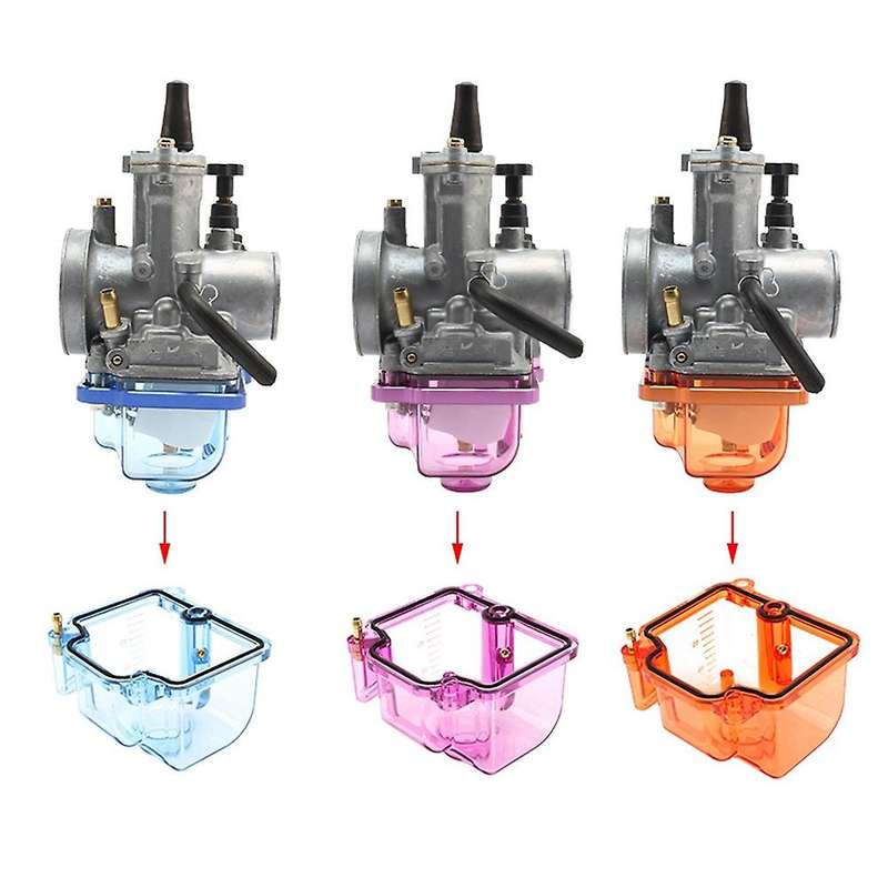 Motorcycle Carburetor Transparent Float Carburetor Oil Cup Carburetor Base Cover for PWK 28-34mm Blu