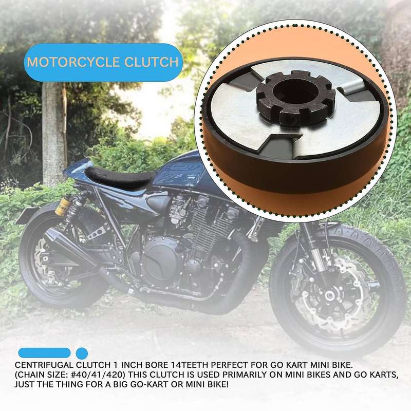Motorcycle Clutch Centrifugal Clutch 40 / 41 / 420 Chain Clutch 1 Inch Bore 14 Teeth for Go Karts