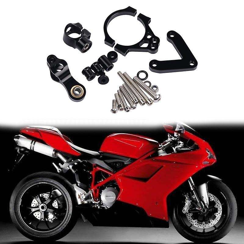 Motorcycle Cnc Steering Damper Stabilizer Mounting Bracket Kit for 848 2008-2010