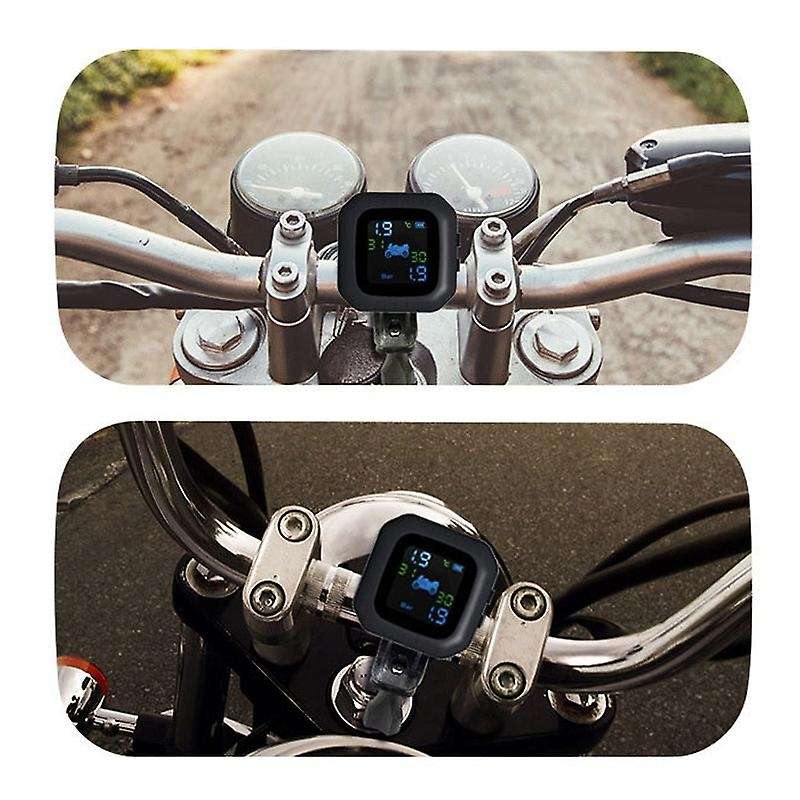 Motorcycle Cordless TPMS Tire Pressure Monitoring System Waterproof + 2 Sensors