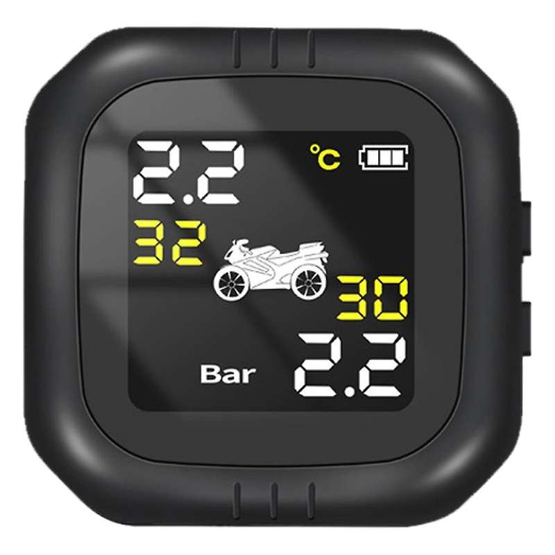 Motorcycle Cordless TPMS Tire Pressure Monitoring System Waterproof + 2 Sensors