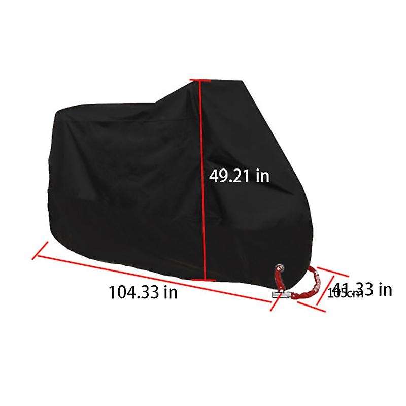 Motorcycle Cover Waterproof Outdoor Rain Dust UV Scooter Motorbike Protector 3XL 104.3X41.3X49.2 Inc