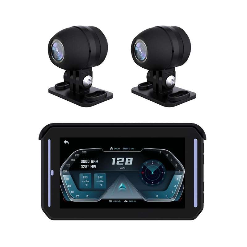 Motorcycle Dvr Driving Recorder Motorcycle Carplay, Car Recorder Tire Pressure Monitoring, 5-Inch I