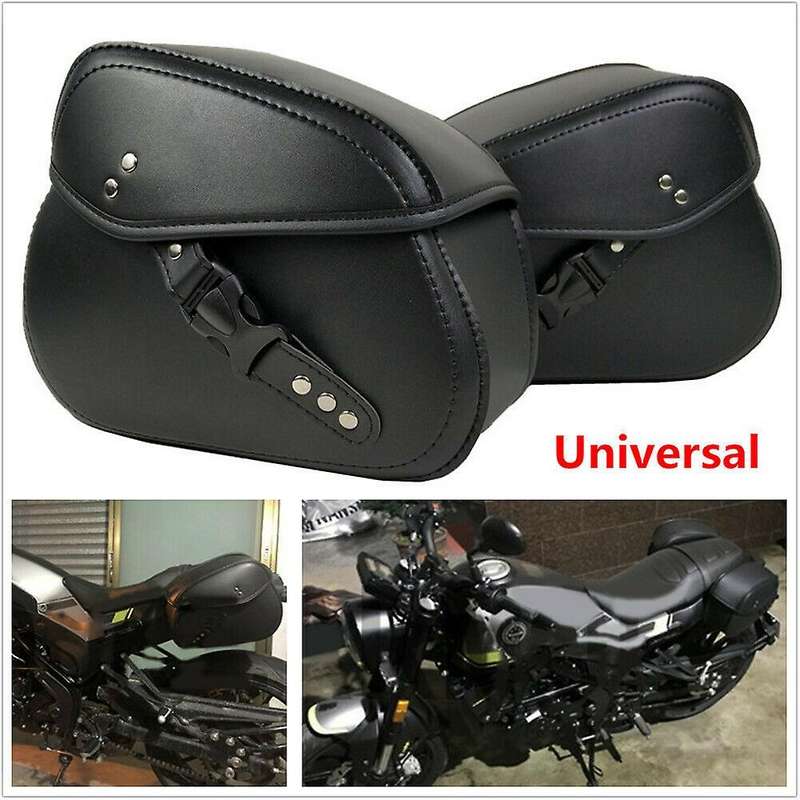 Motorcycle E-Bike Mini Small Side Bag Hanging Bag Luggage Saddle Bags PU Leather Universal Backpack