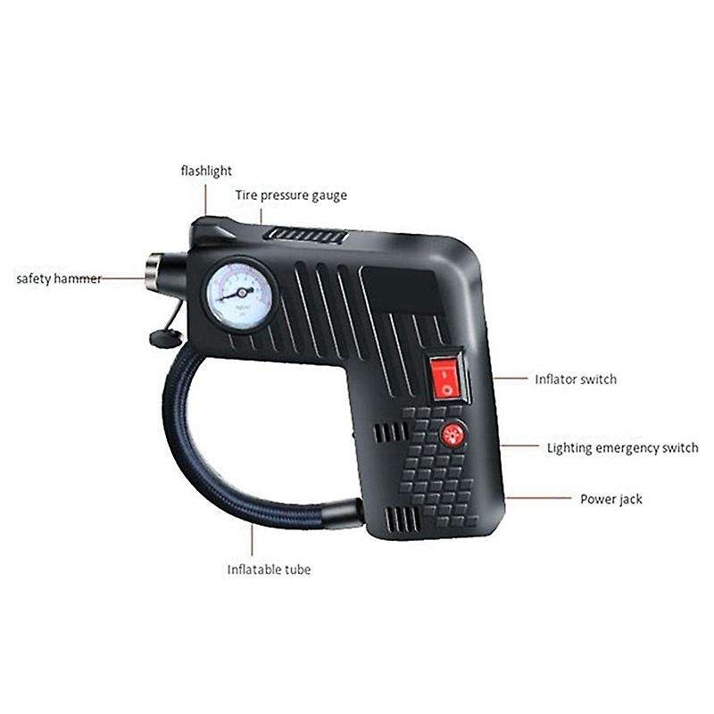 Motorcycle Electric Auto Car Portable Air Inflator Compressor Pump Tire Safety Tyre Hammer Compresso