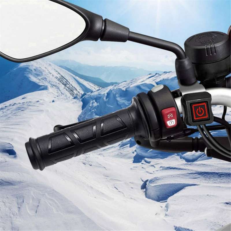 Motorcycle Electric Heating Handlebar 12v Heated Handle Grip Three-level Thermostat Motorcycle Heat