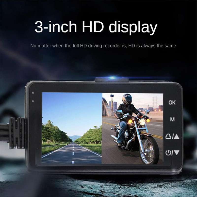 Motorcycle DVR Motorcycle Camera GPS Driving Recorder Front and Rear Driving Video Recorder Black Bo