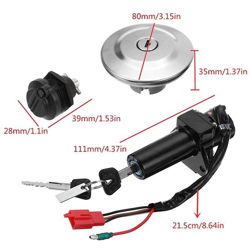 Motorcycle Electric Ignition Switch Lock Set Gas Cap Lock Key for Ybr125 Ybr 125 2007-2014