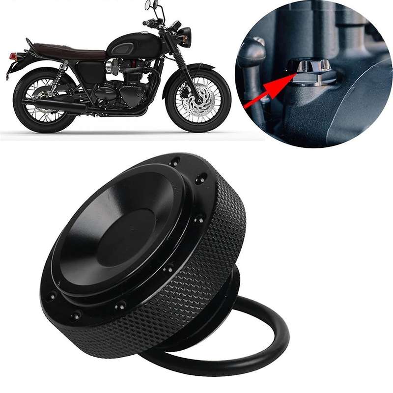 Motorcycle Engine Oil Filler Cap Plug Cover Screw Tank Bolt Nut for BONNEVILLE T100 T120(Black)