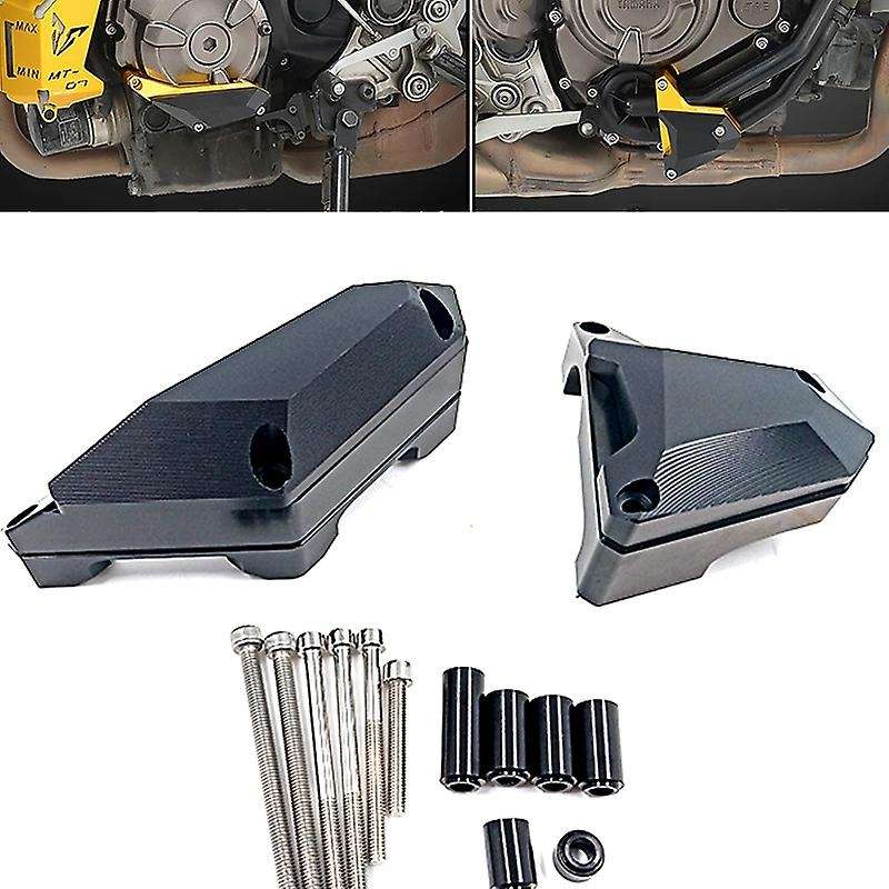 Motorcycle Engine Protective Slider Case Guard Cover Protector Crash Pad for FZ07 2014-2018 Titanium