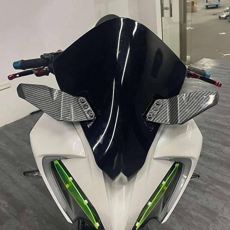 Motorcycle Fairing Front Winglet Aerodynamic ABS Wing Kit Spoiler Carbon Fiber Wing for Ninja 250 CB