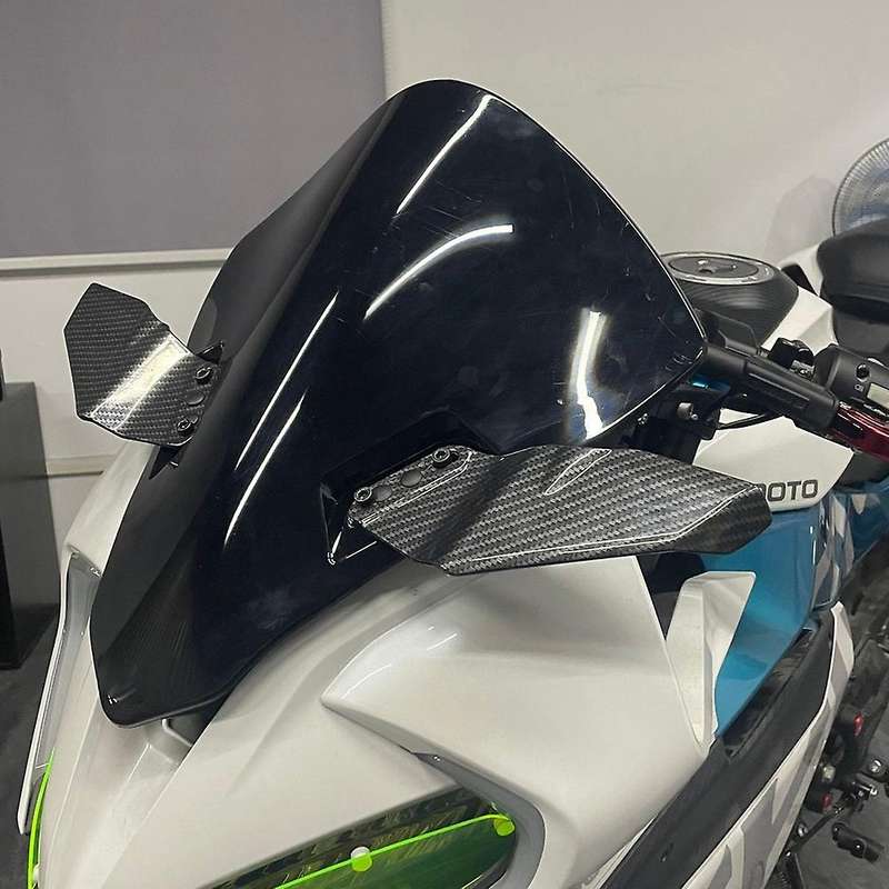 Motorcycle Fairing Front Winglet Aerodynamic ABS Wing Kit Spoiler Carbon Fiber Wing for Ninja 250 CB