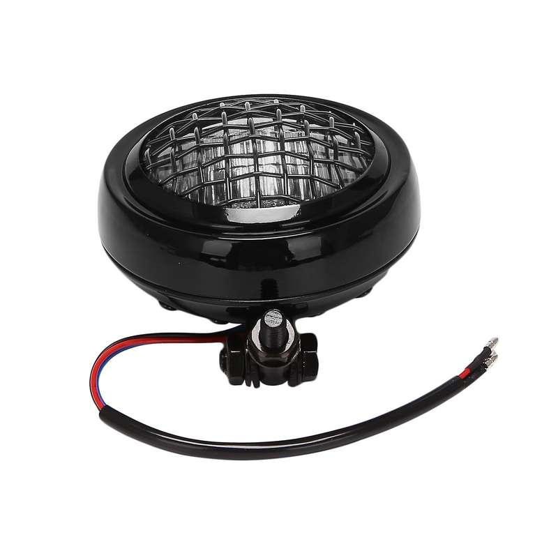 Motorcycle Fence Headlight 12V Retro Head Light for General Modified Motorcycles -Silver