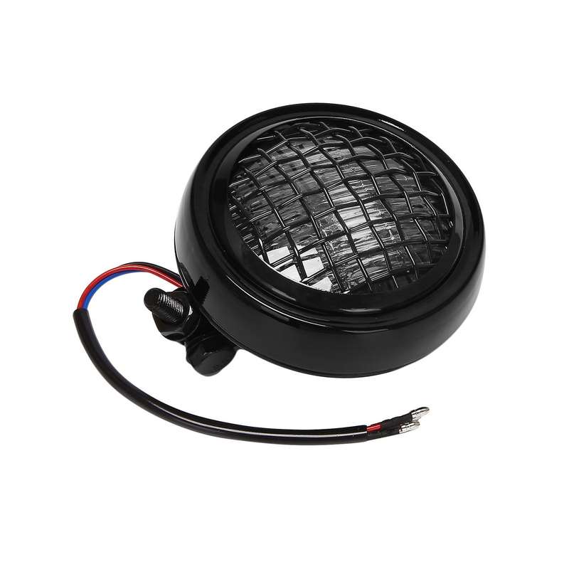 Motorcycle Fence Headlight 12V Retro Head Light for General Modified Motorcycles -Silver